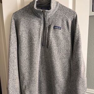 Gray Patagonia Men's Quarter Zip-Up Sweater
